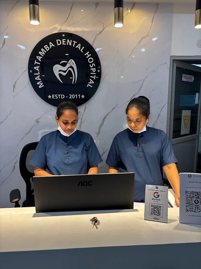 Dental clinic reception and waiting area